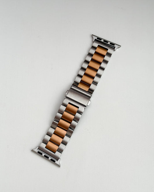 Correa Apple Watch Clásica Premium / Plateado & Rosegold
