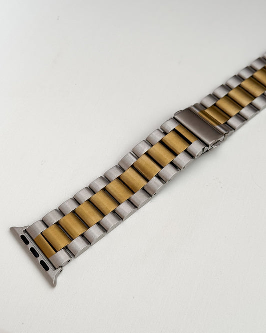 Correa Apple Watch Clásica Premium / Plateado & Dorado