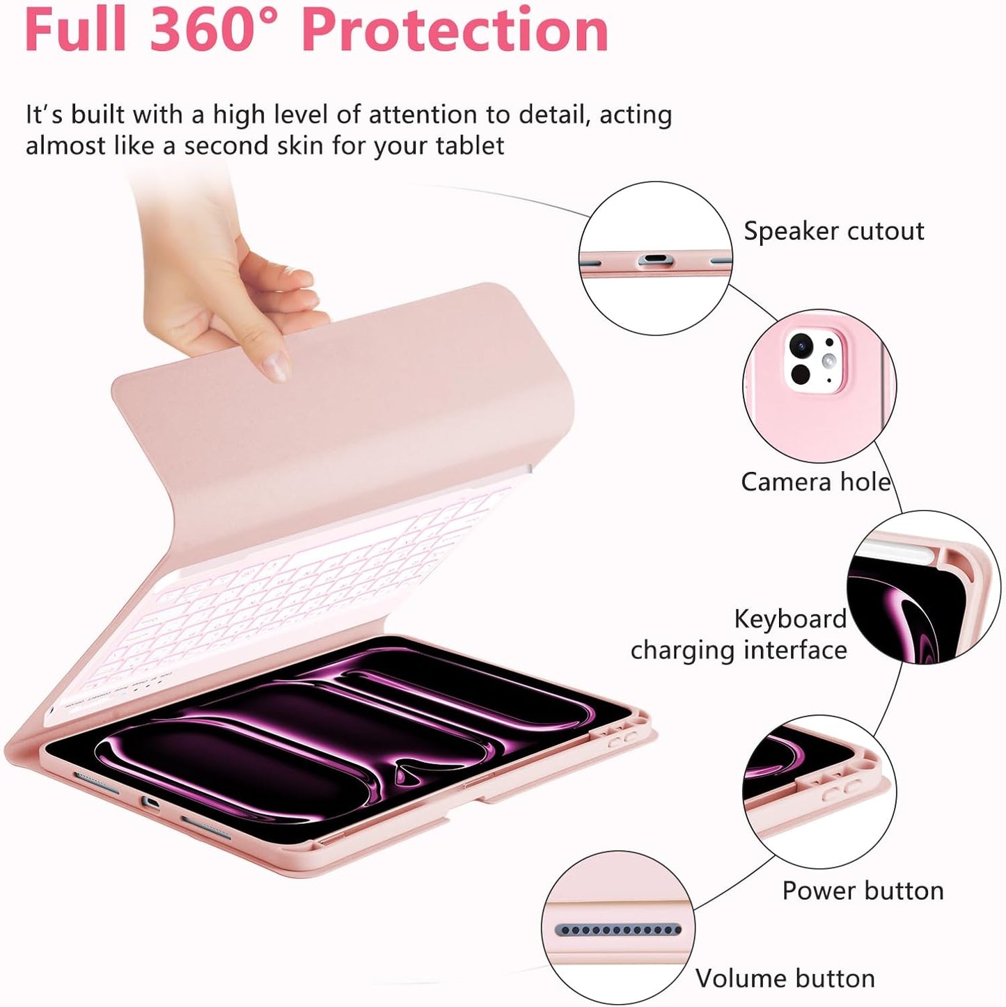 Case iPad con Teclado / Rosa