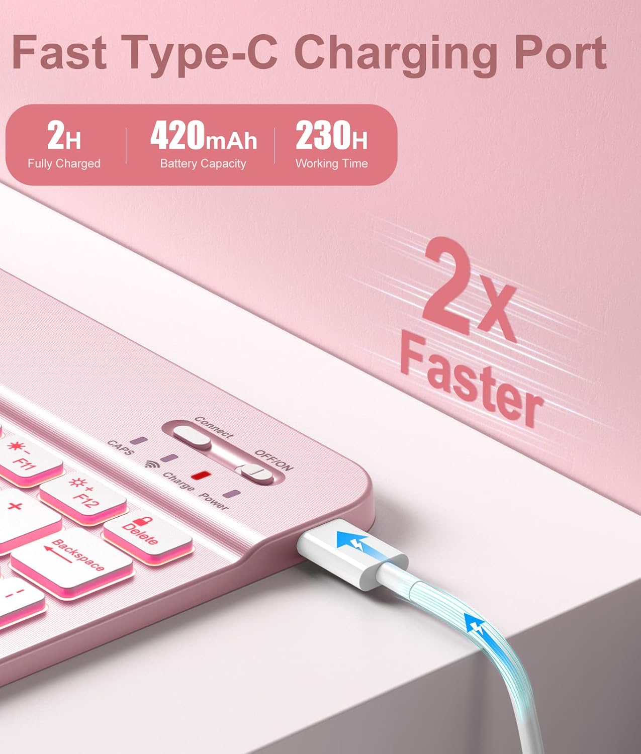 Case iPad con Teclado / Rosa