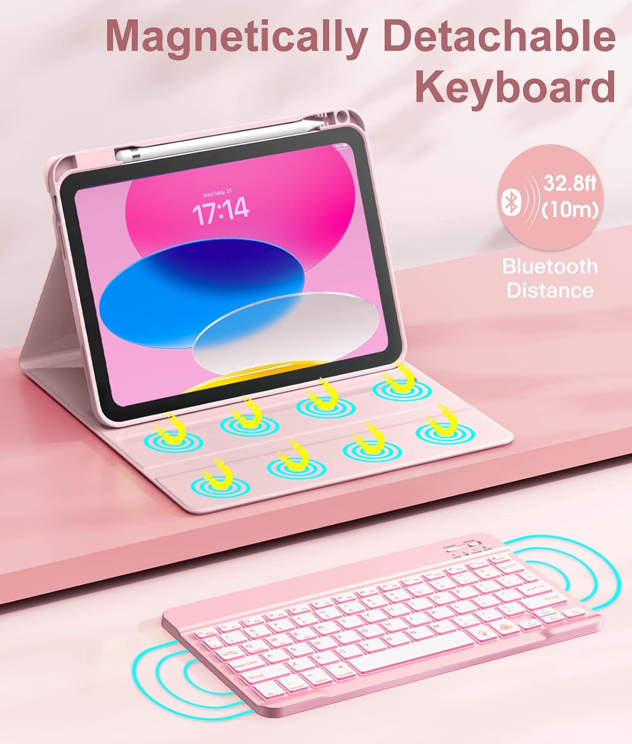 Case iPad con Teclado / Rosa