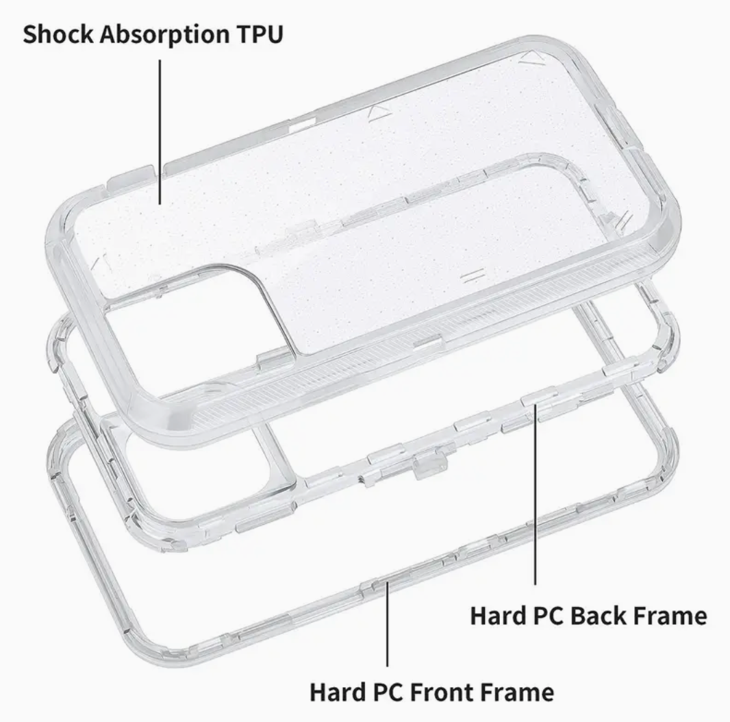 Case Transparente Reforzada 3 en 1