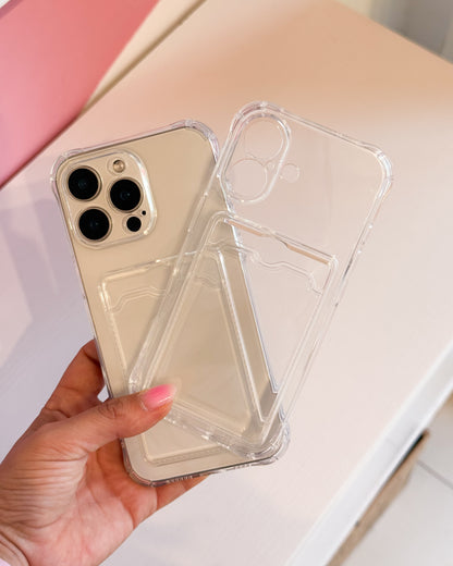 Case Transparente con Tarjetero