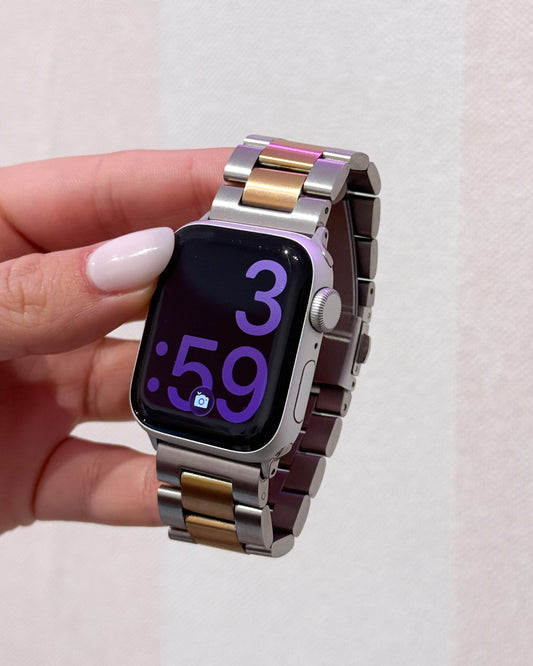 Correa Apple Watch Clásica Premium / Plateado & Rosegold