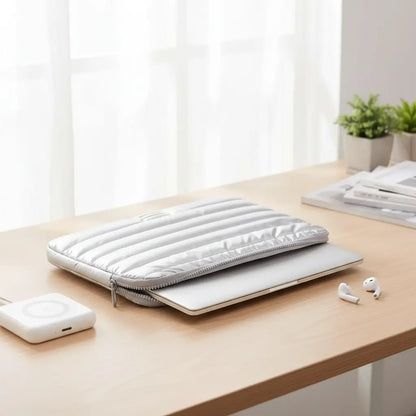 Funda Laptop Puffer / Plateado