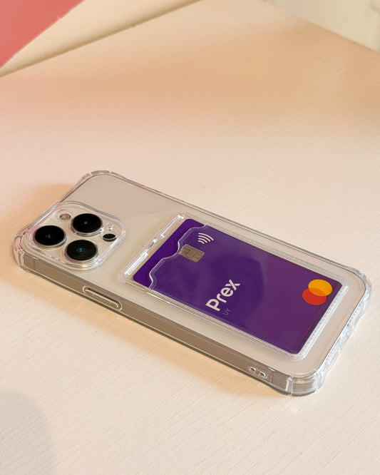 Case Transparente con Tarjetero