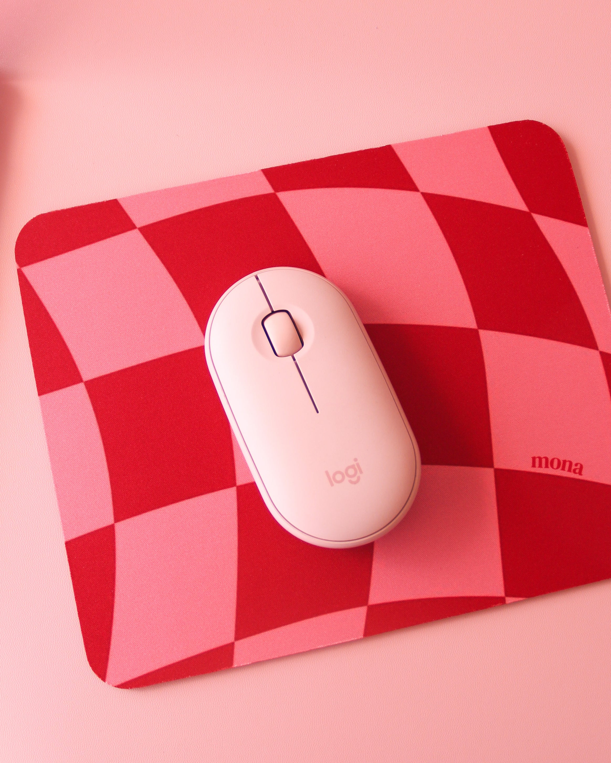 MousePad Damero Rosa